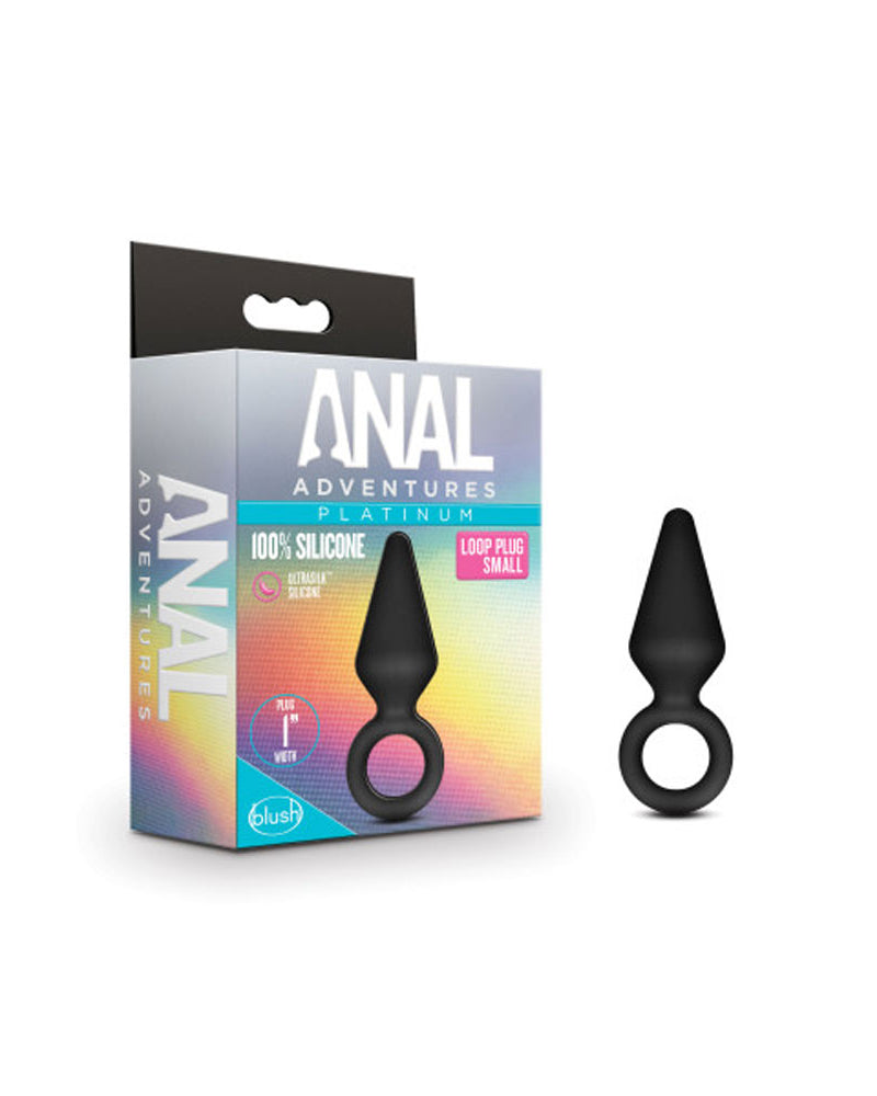 "Anal Adventures - Platinum - Silicone Loop Plug - Small - Black BL-10785"