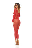 Crotchless Bodystocking - One Size - Red