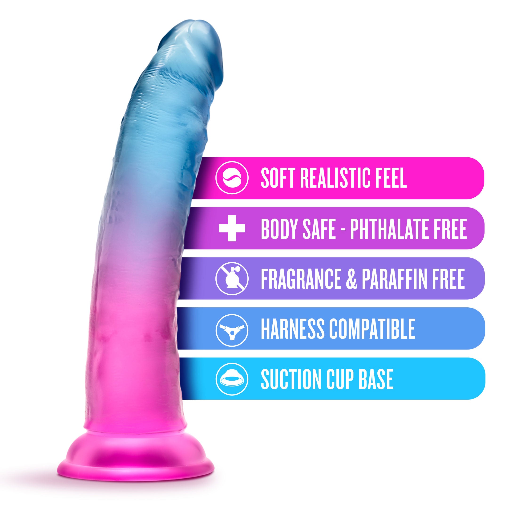 "B Yours - Beautiful Sky - 7 Inch Dildo - Sunset BL-38408"