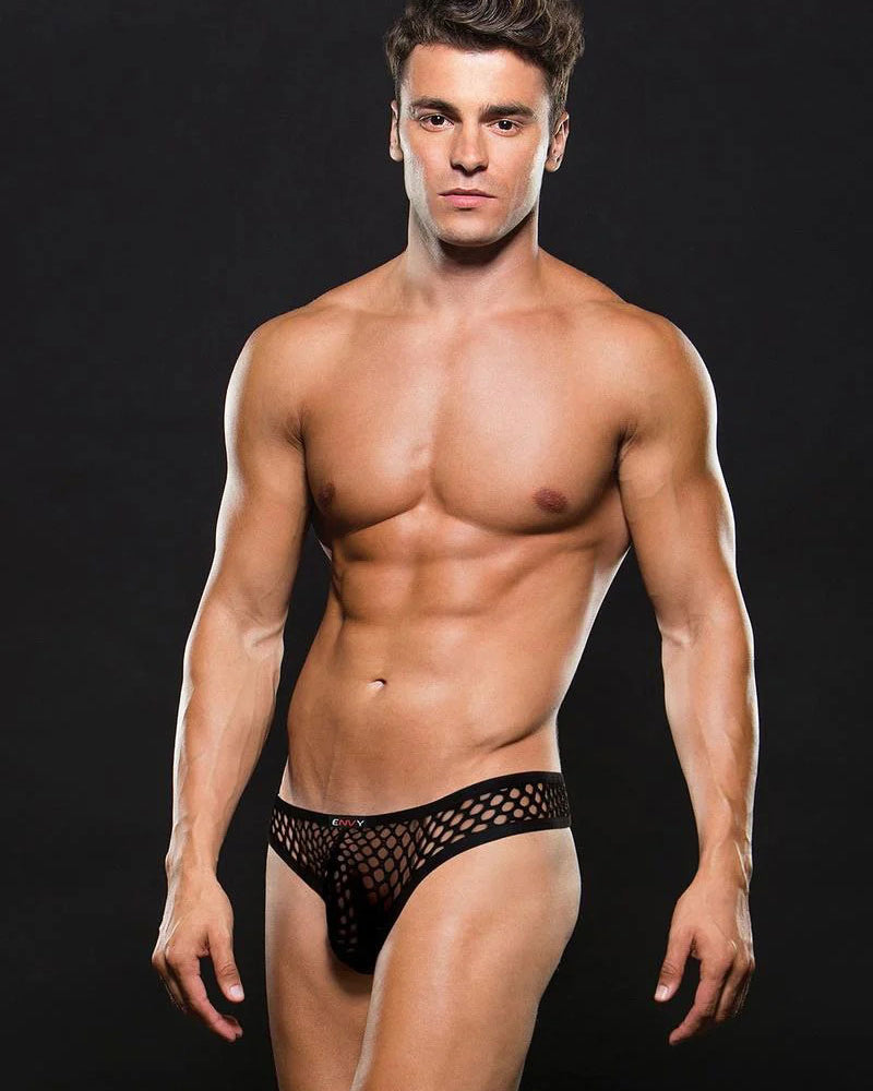 "Envy Modern Fishnet Thong - Large/xlarge - Black EV-BLE087BKLXL"