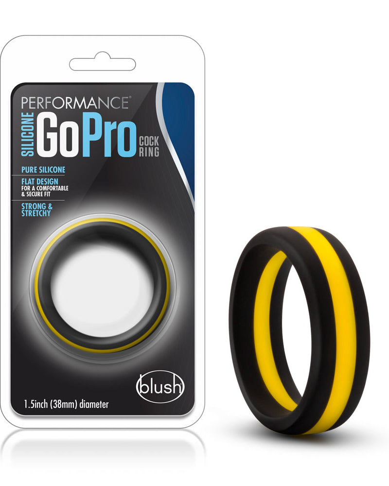 Performance - Silicone Go Pro Cock Ring - Black/gold/black