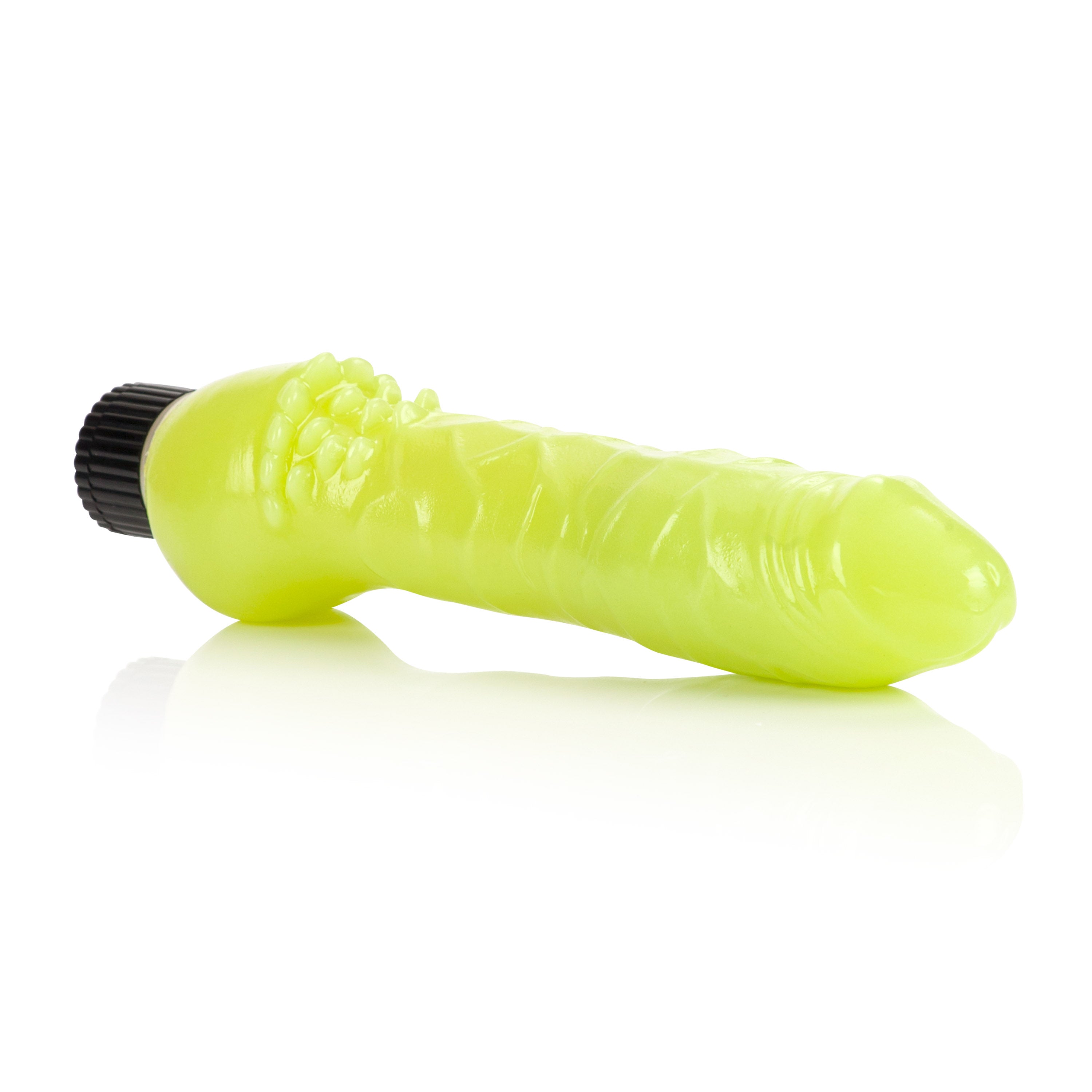 Glow-in-the-Dark Jelly Penis Vibe 7 Inches - Green