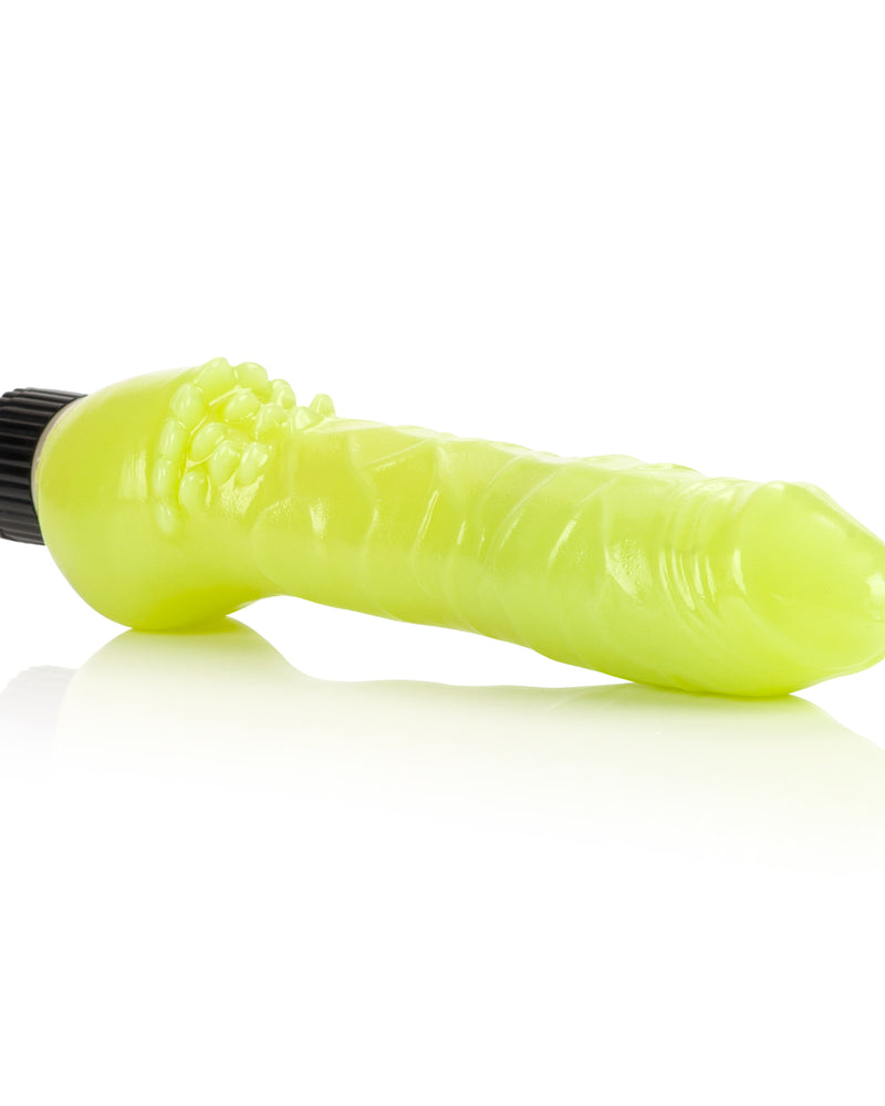 Glow-in-the-Dark Jelly Penis Vibe 7 Inches - Green