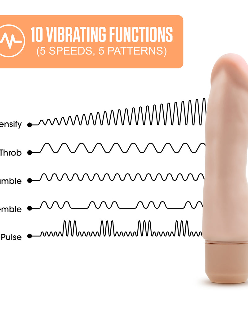 "Dr. Skin Silicone  Dr. Steve - 7 Inch Vibrating Dildo - Beige BL-63923"