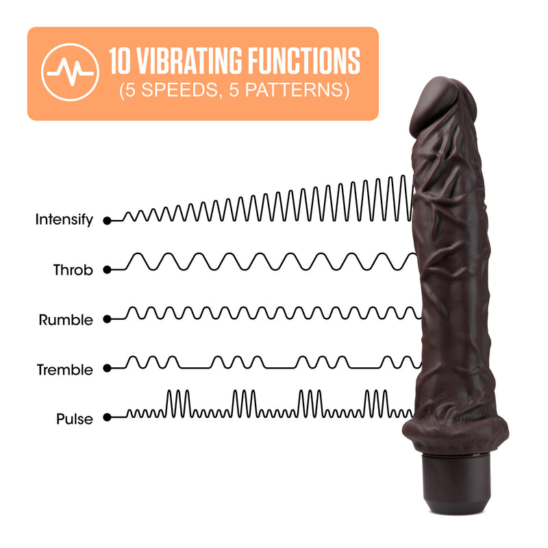 "Dr. Skin Silicone - Dr. Richard - 9 Inch Vibrating Dildo - Brown BL-12336"