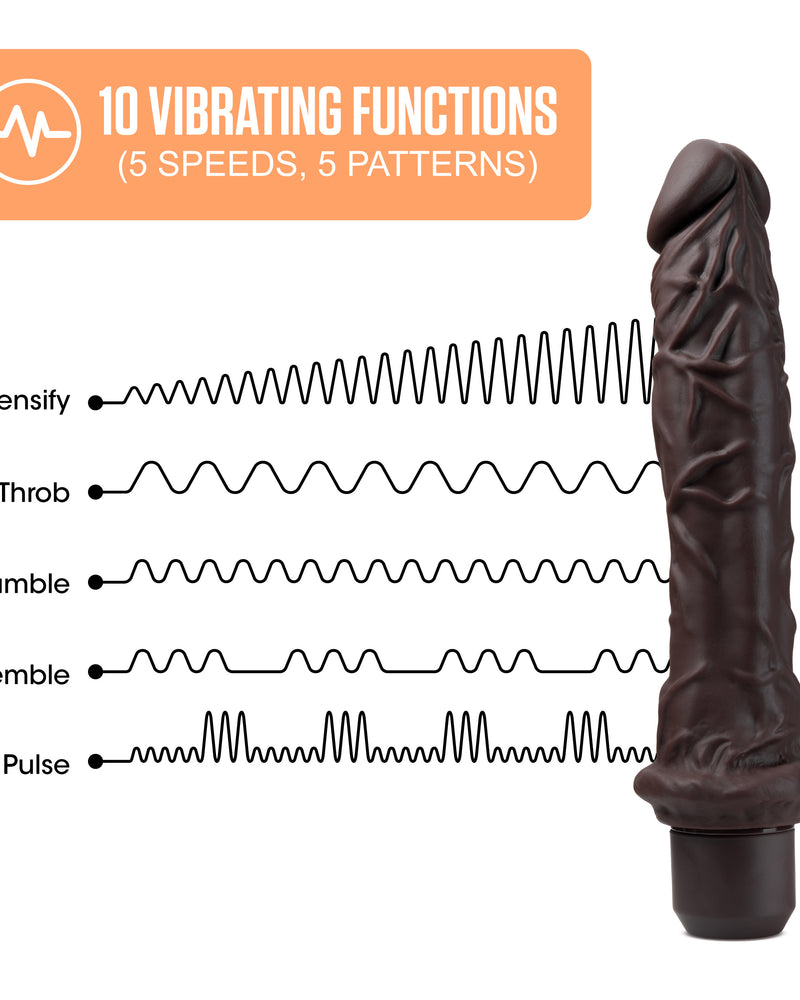 "Dr. Skin Silicone - Dr. Richard - 9 Inch Vibrating Dildo - Brown BL-12336"
