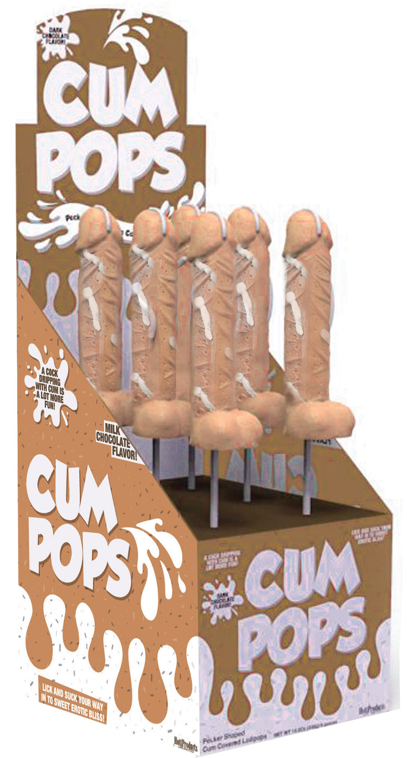 "Cum Cock Pops - Milk Chocolate - 6 Piece P.O.P. Display HTP3233-D"