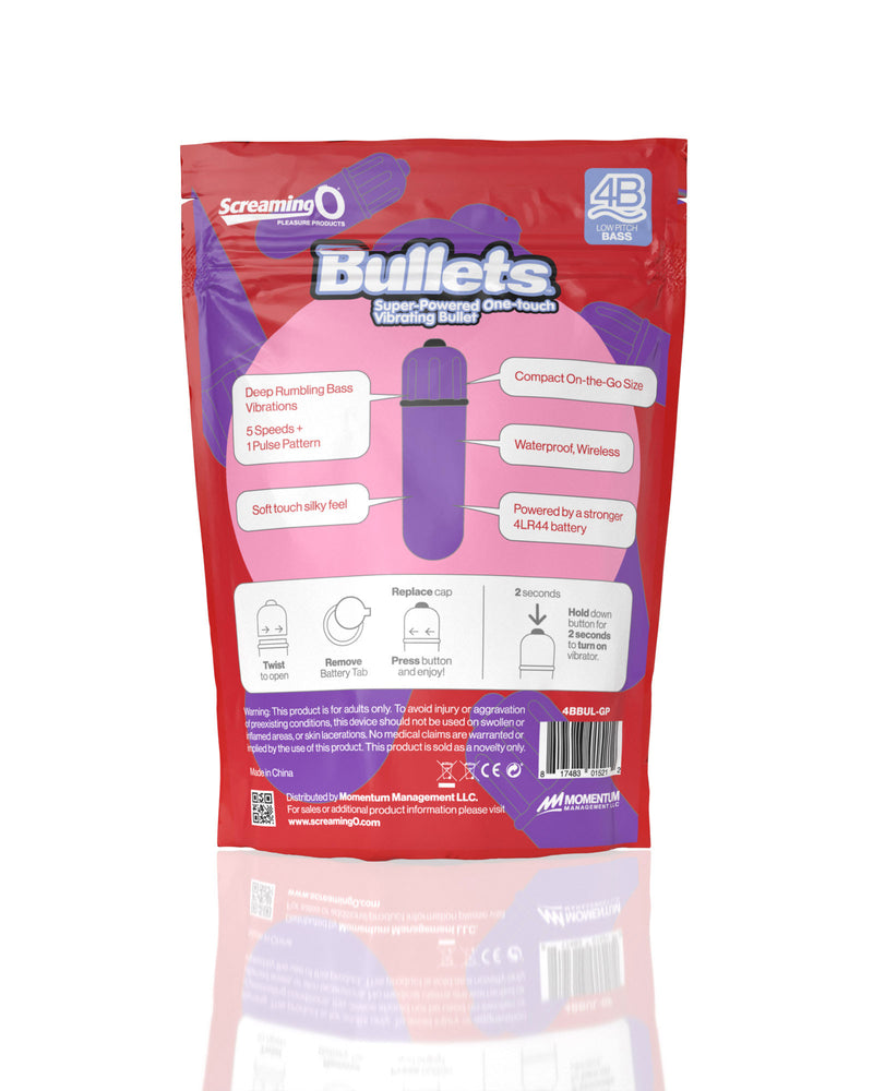 "Screaming O 4b - Bullet - Super Powered One Touch Vibrating Bullet - Grape SO-4BBUL-GP"