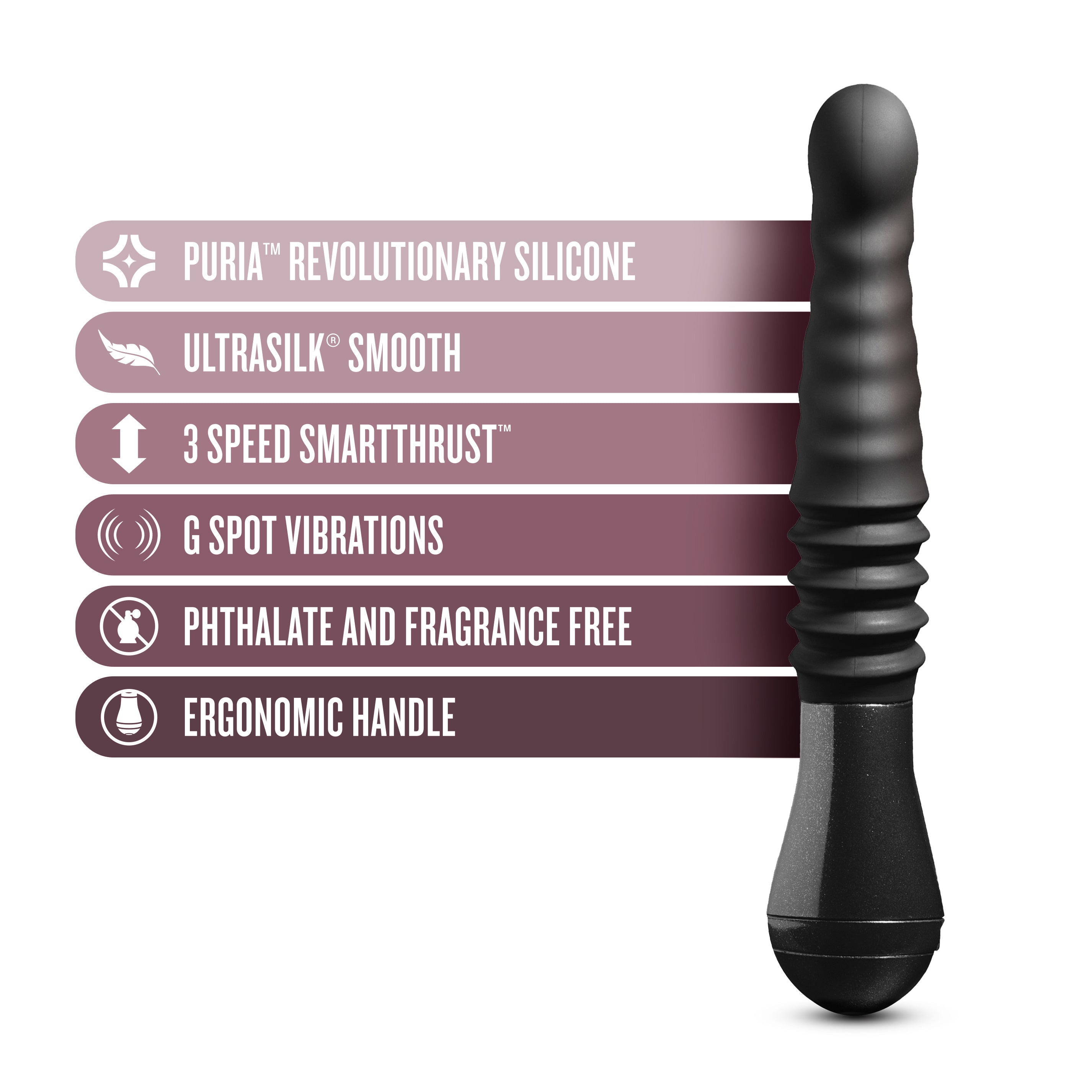 "Temptasia - Lazarus - Thrusting Dildo - Black BL-29985"