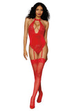 Garter Teddy - One Size - Lipstick Red