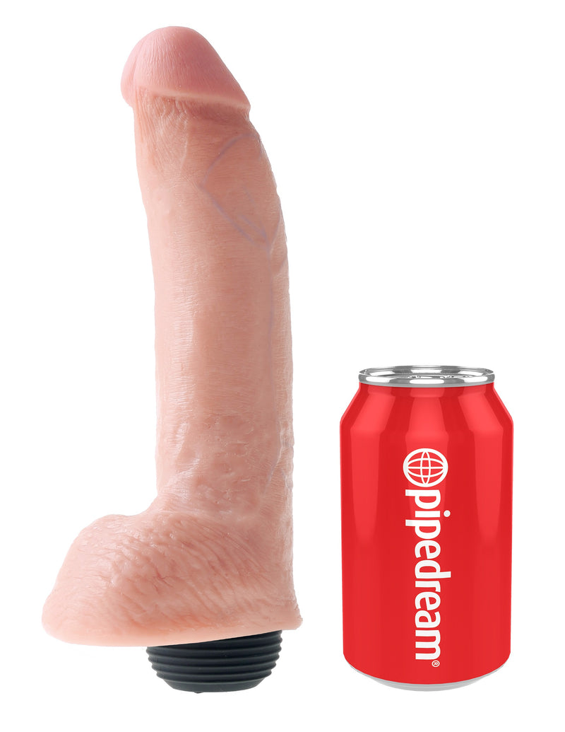 King Cock 9 pulgadas, pene eyaculador con testículos - Carne