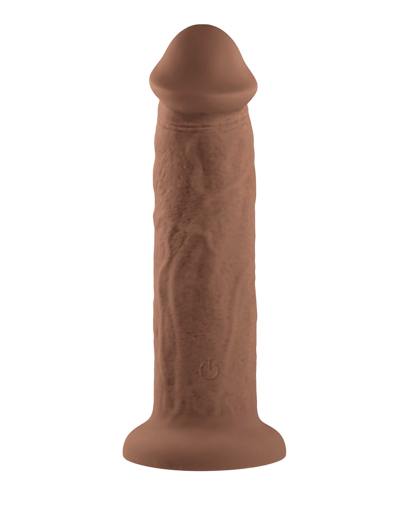 7 Inch Girthy Vibrating Dong - Dark
