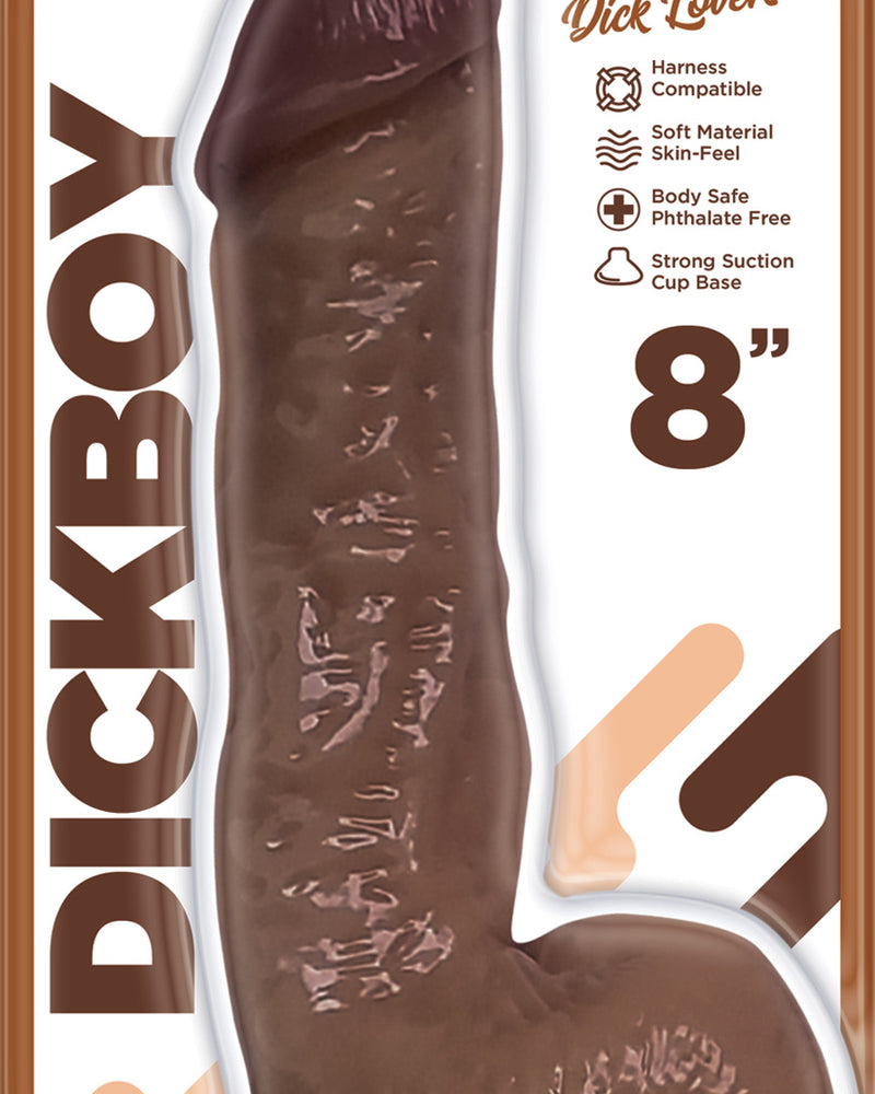 "Dickboy - Skins - Dildo With Balls - 8 Inch - Caramel Dick Lover HP3367"