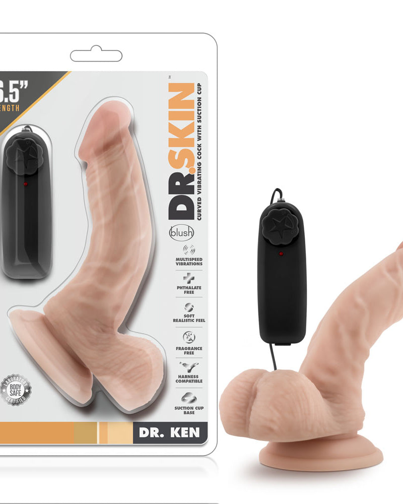 Dr. Skin - Dr. Ken - 6.5 Inch Vibrating Cock With Suction Cup - Vanilla