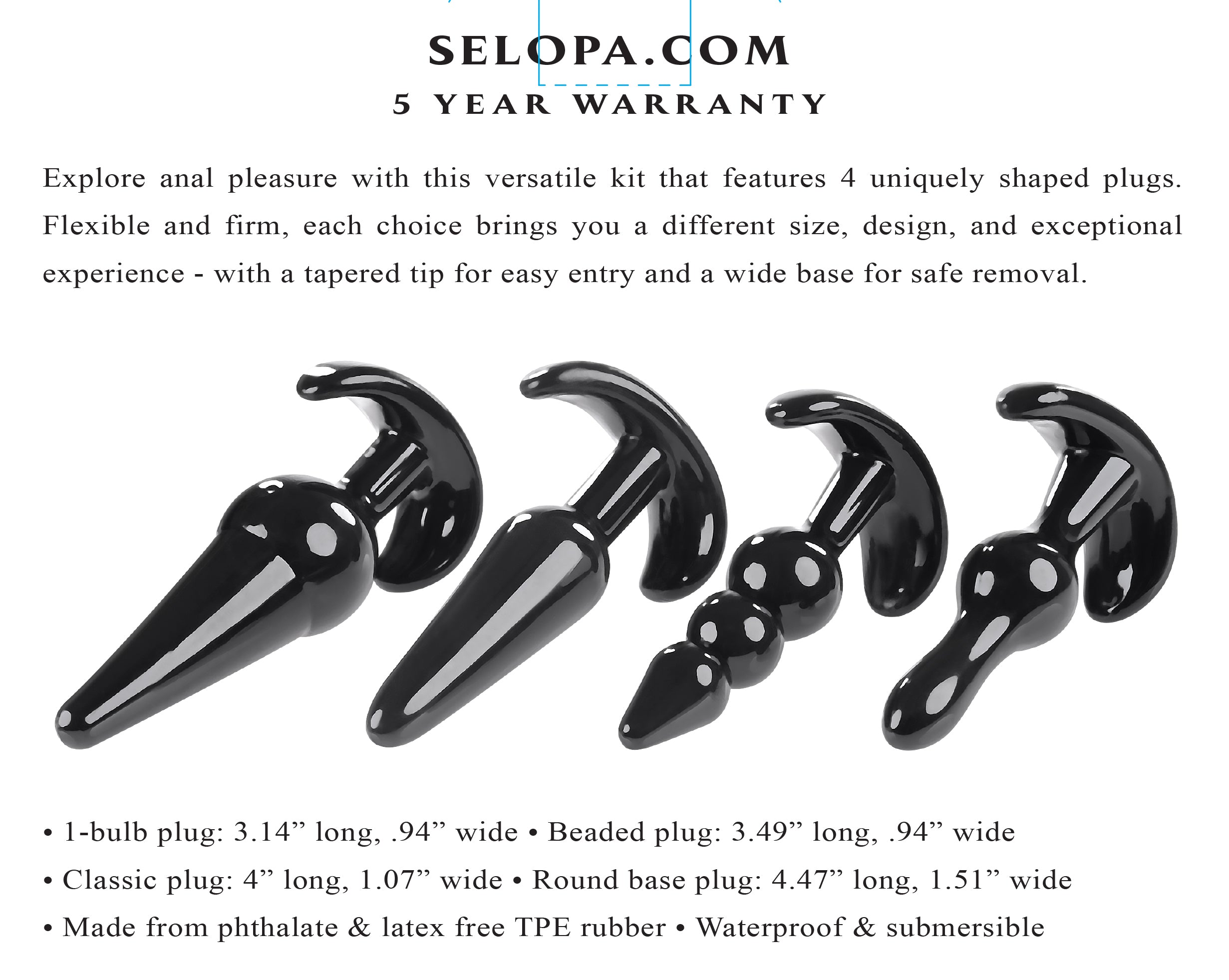 "Intro to Plugs - Black SL-BP-3526-2"