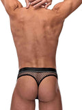 Cock Pit Net Cock Ring Thong - S/ M - Black