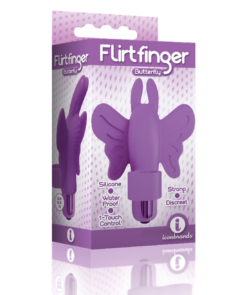 The 9's Flirt Finger Butterfly Finger Vibrator - Purple