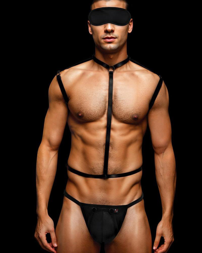 Arnés de pecho Envy 3 Pc Wet Look - Mediano/grande - Negro