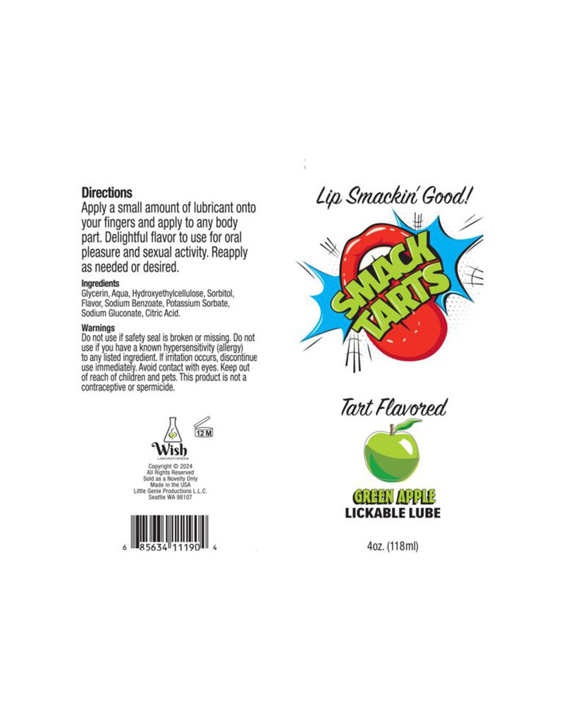 "Smack Tarts 4oz Lickable Flavored Lubricant - Green Apple LG-BT422"