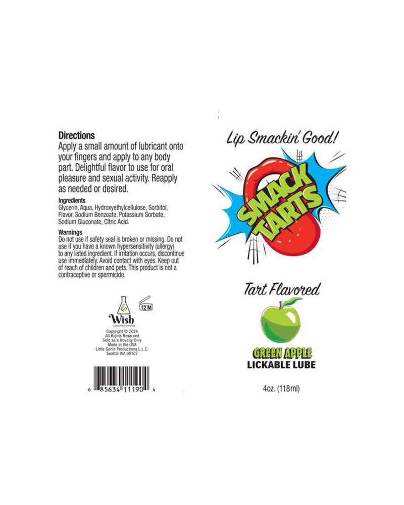 "Smack Tarts 4oz Lickable Flavored Lubricant - Green Apple LG-BT422"