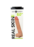 Dildo Get Lucky de 8 pulgadas de piel sintética - Marrón claro
