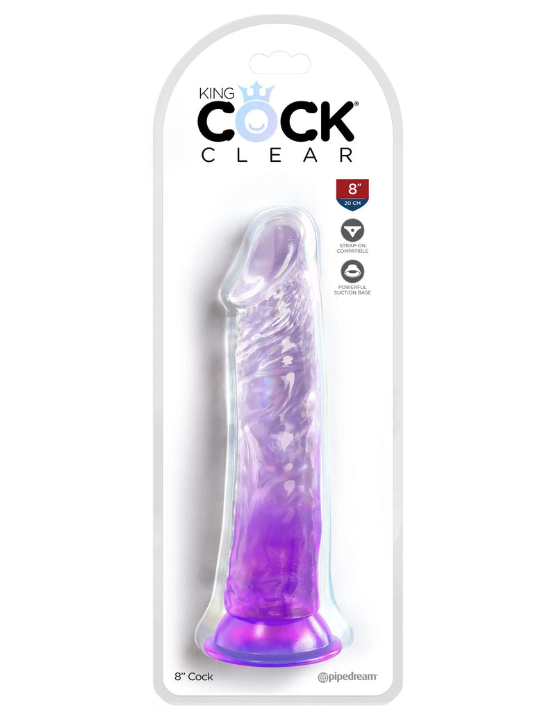 "King Cock Clear 8 Inch - Purple PD5757-12"