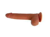 Dildo Get Lucky de 8 pulgadas de piel sintética - Marrón claro