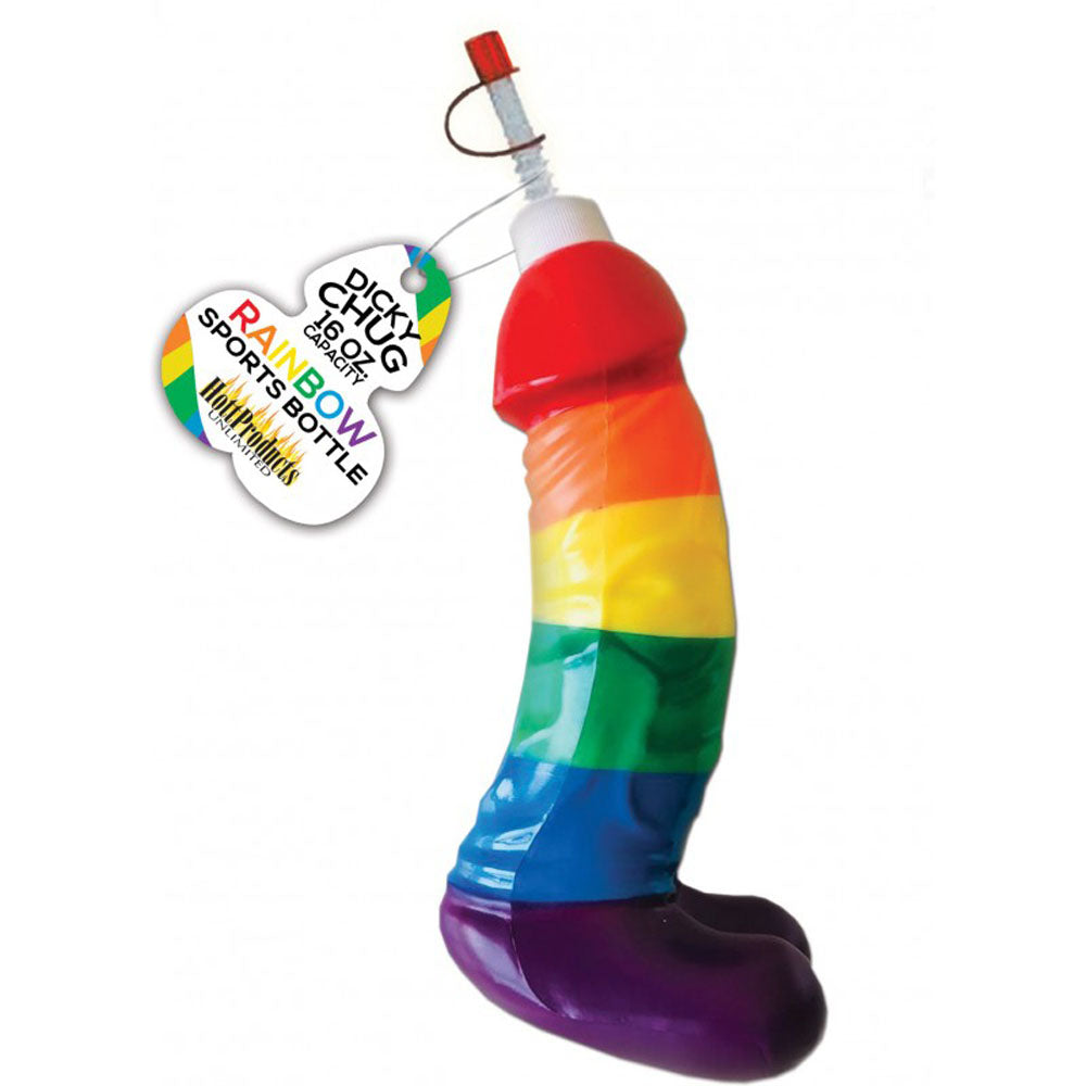 "Rainbow Dicky Chug Sports Bottle 16 Oz Capacity HTP3264"