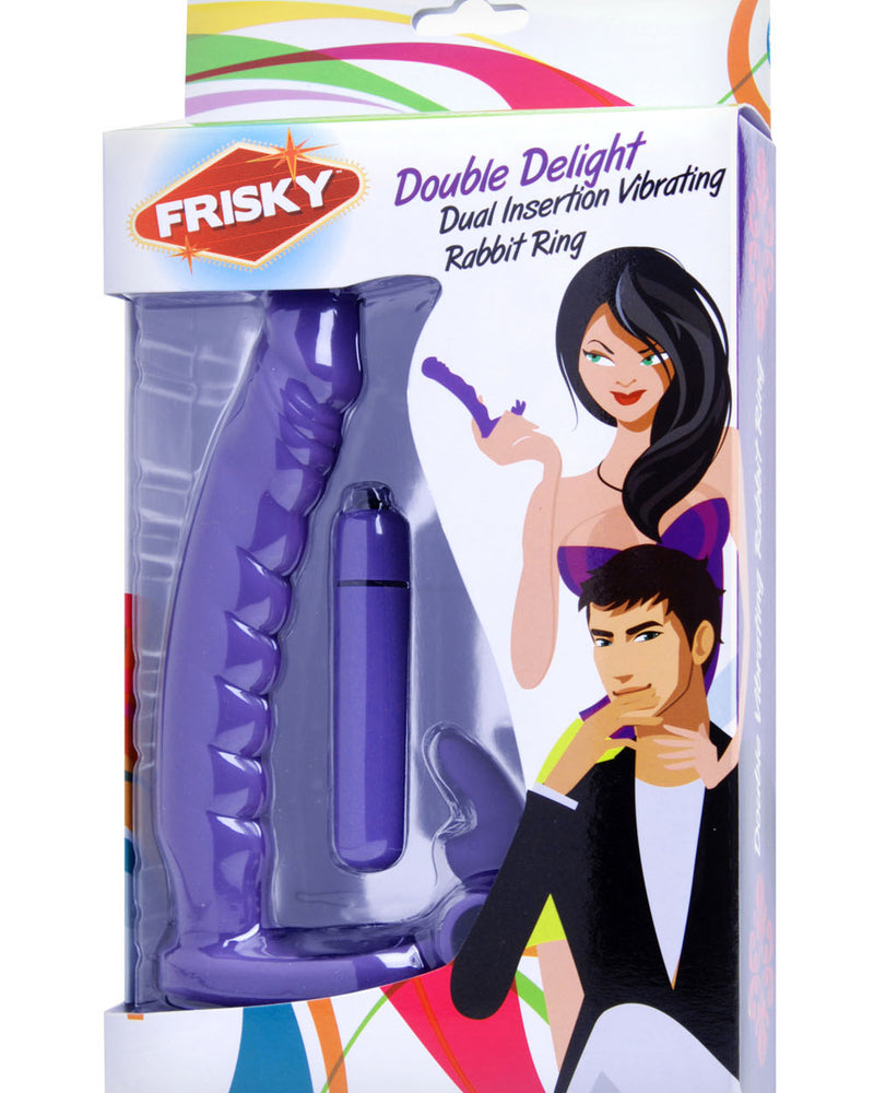 Double Delight Dual Insertion Vibrating Rabbit Cock Ring