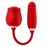 "Cloud 9 Rose Plus With Thrusting Pleasure Stem Dual Stimulation - Red WTC947R"