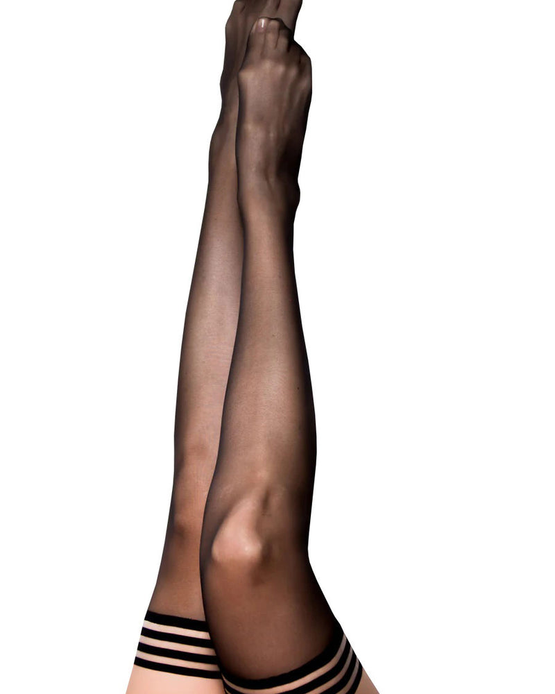 "Taylor - Silky Sheer Thigh High - Size a - Black KX-1315A-BLK-A"