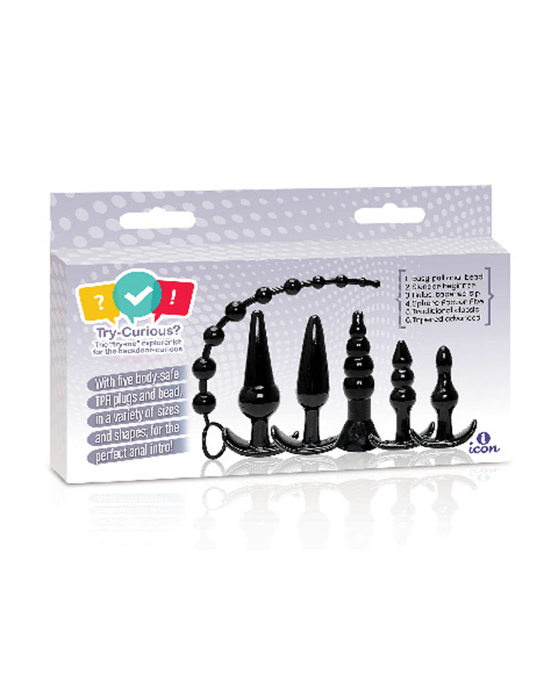 The 9's Try-Curious Anal Plug Kit - Black
