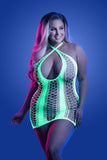 Synthesize Seamless Keyhole Dress - Queen - Neon Green