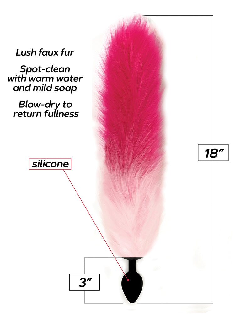 "Foxy Fox Tail Silicone Butt Plug - Pink Gradient IC1400"