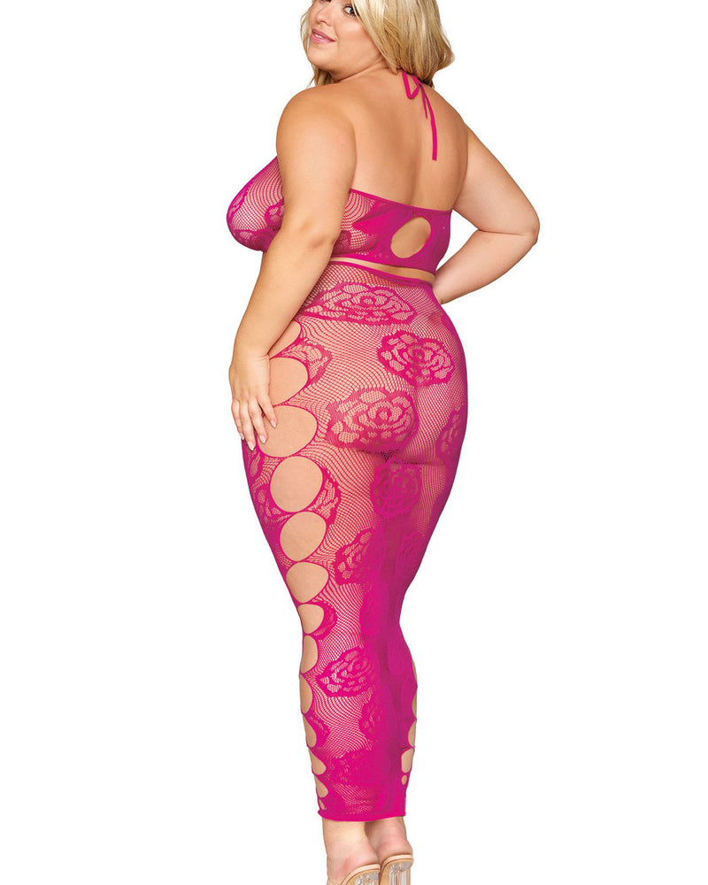 "Bralette and Long Skirt - Queen Size - Beet DG-0485XBETQ"