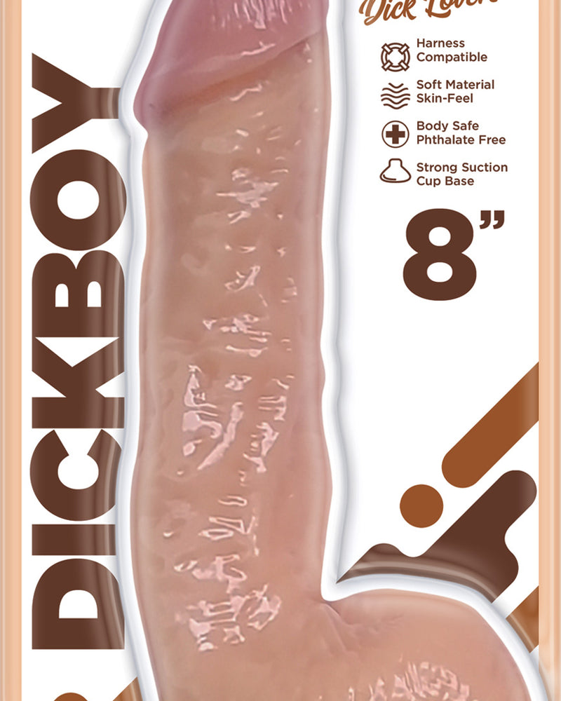"Dickboy - Skins - Dildo With Balls - 8 Inch - Vanilla Dick Lover HP3366"