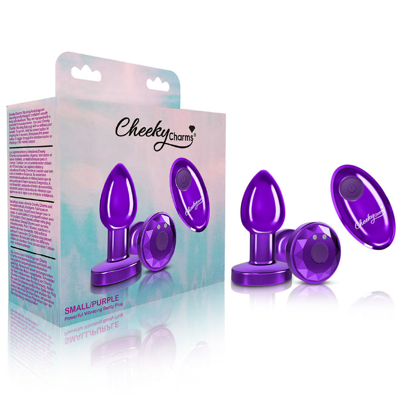 Vibrating Purple Metal Remote Plug - Small