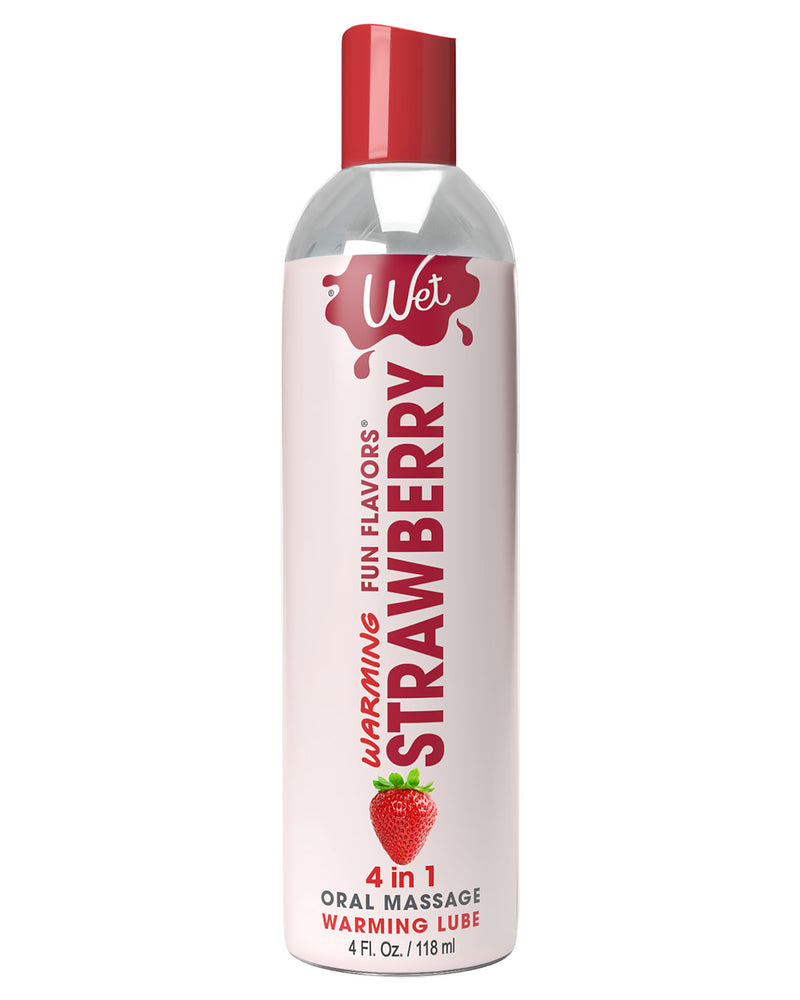 Wet Warming Fun Flavors - Strawberry - 4 in 1 Lubricant 4 Oz