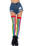 Medias de red arcoíris hasta el muslo - Talla única - Multicolor