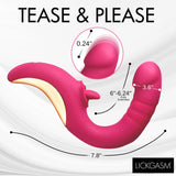 Tease and Please Thrusting and Licking Vibrator - Fuchsia