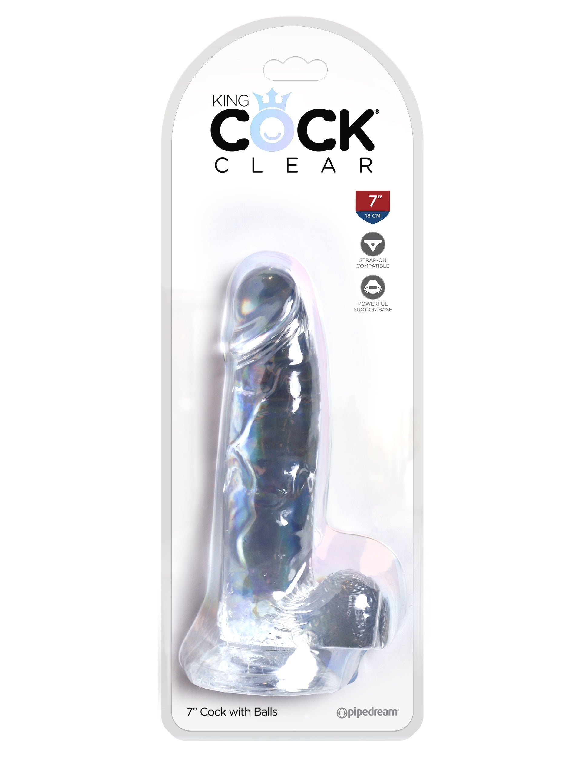 "King Cock Clear 7 Inch Cock With Balls PD5754-20"