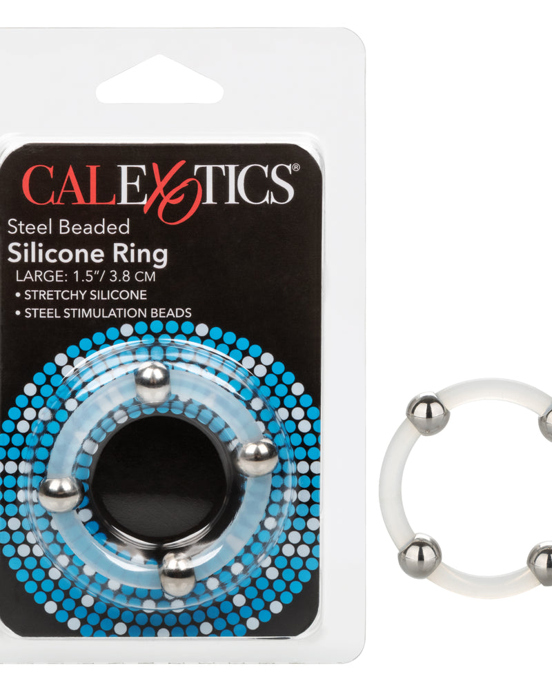 Steel Beaded Silicone Ring - Large