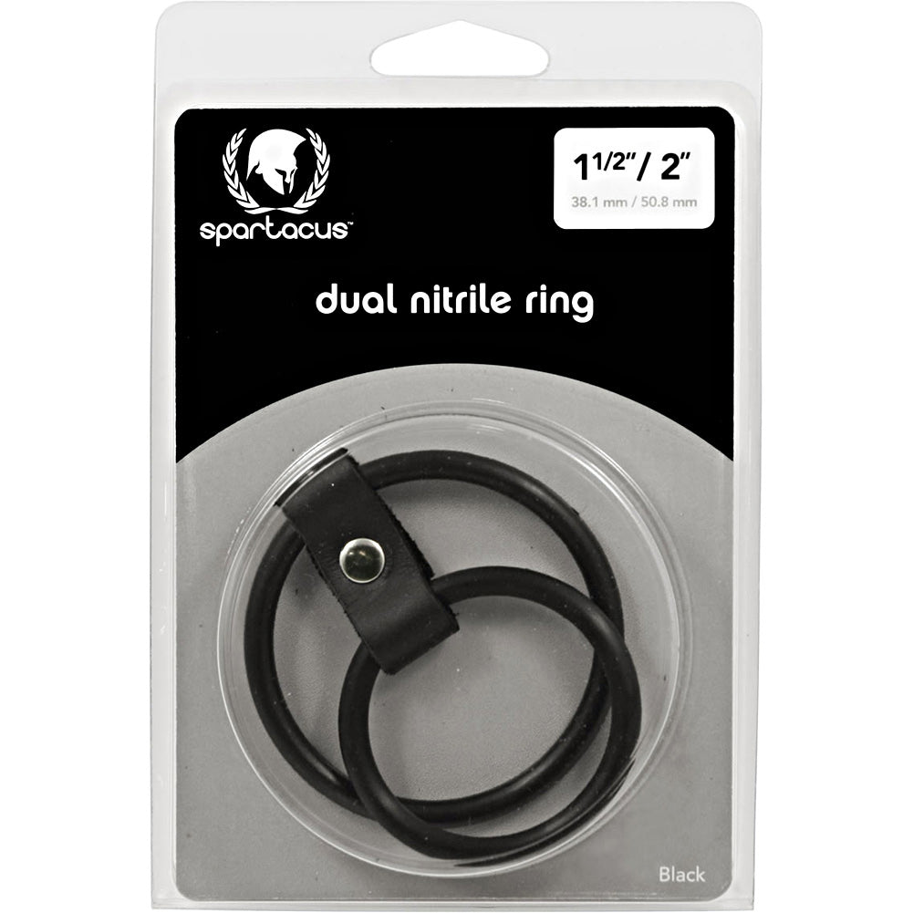 "Nitrile Dual Cock Ring - Black BSPL-06D-2"