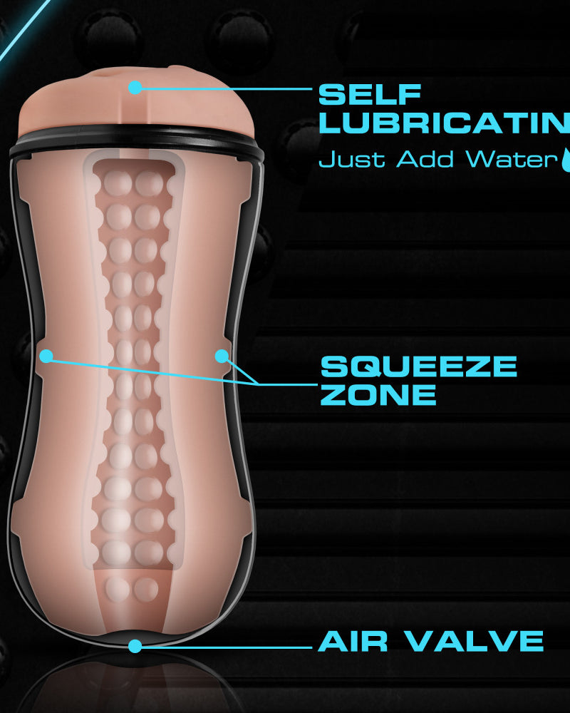M for Men - Soft and Wet - Pussy With Pleasure Orbs - Self Lubricating Stroker Cup - Vanilla