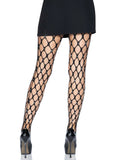 Rhinestone Pothole Net Tights - One Size - Black