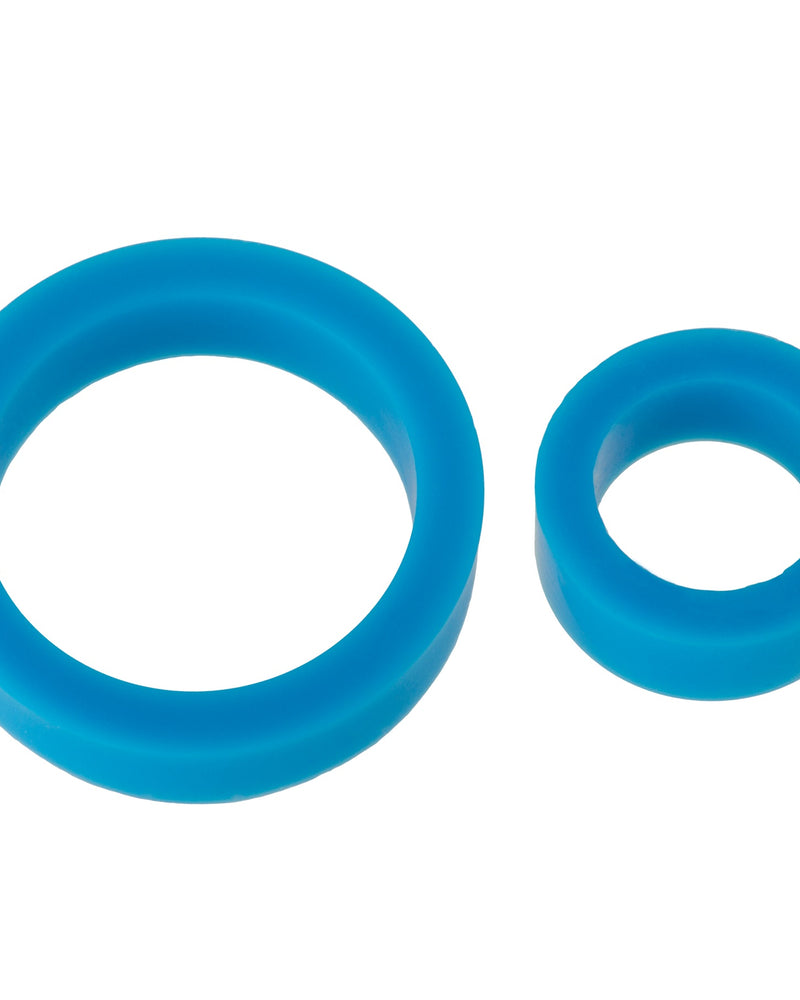 "Titanmen Cock Ring Platinum Silicone Double Pack - Blue DJ3503-04-CD"