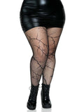 "Cracked Fishnet Tights - 1x/2x - Black LA-9724XBLK1X2"