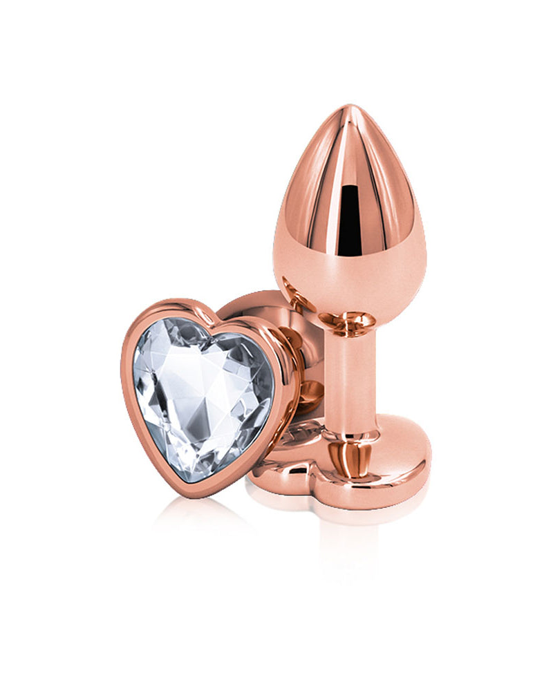 Rear Assets - Rose Gold Heart - Small - Clear