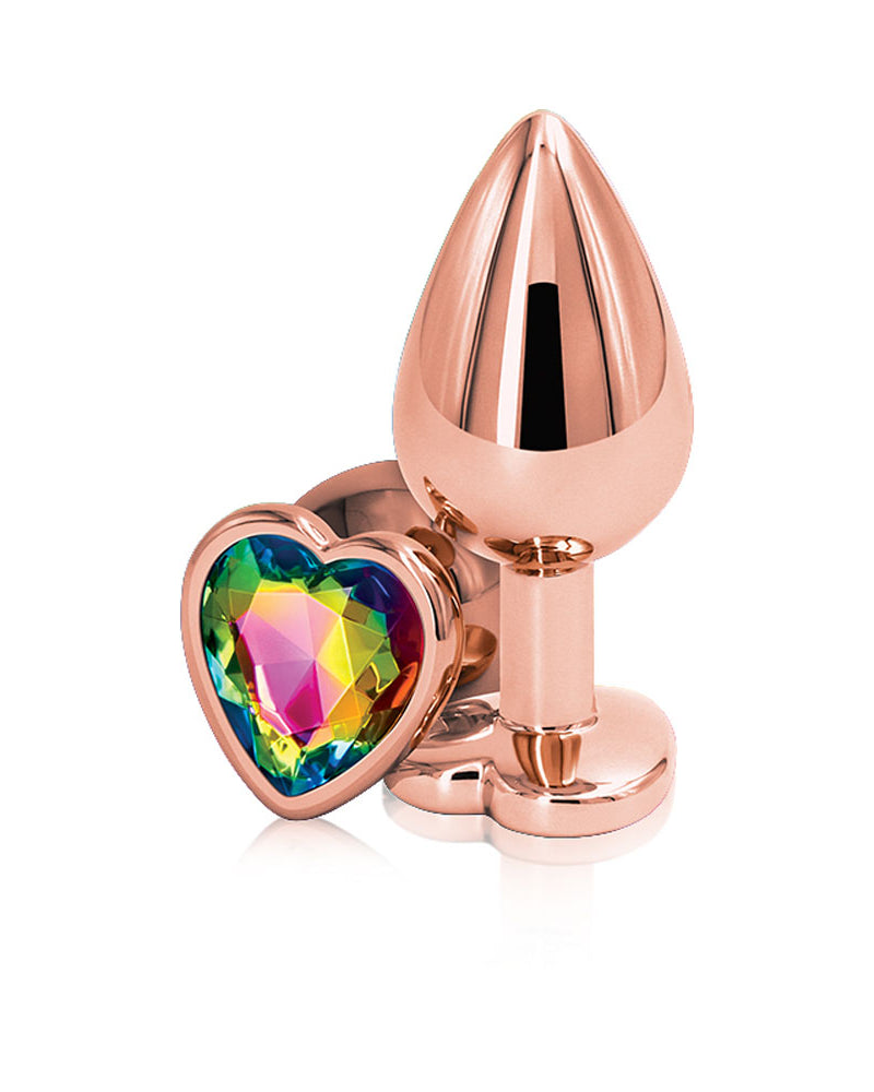 Rear Assets - Rose Gold Heart - Medium - Rainbow