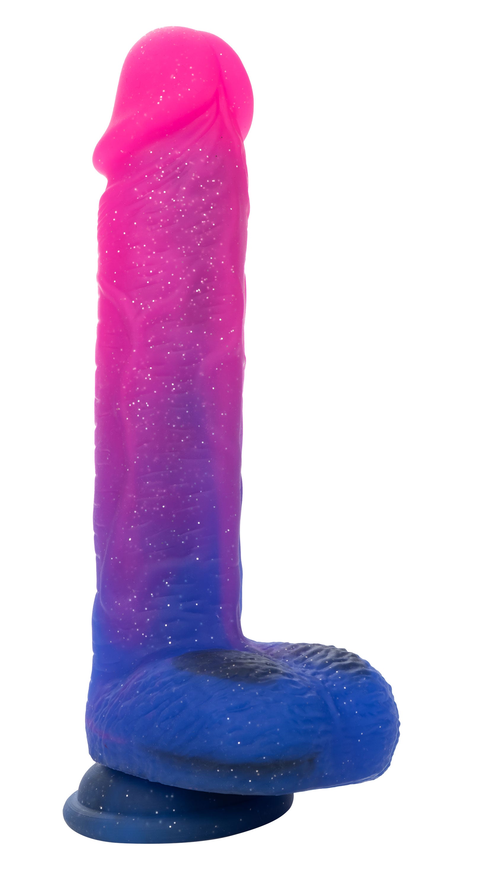 Naughty Bits Ombre Hombre XL Vibrating Dildo - - Pink/purple